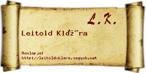 Leitold Klára névjegykártya