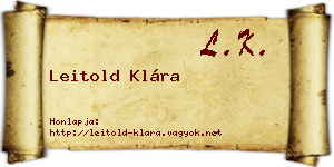 Leitold Klára névjegykártya