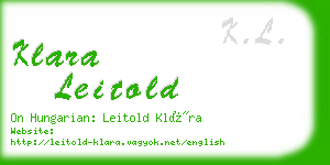 klara leitold business card